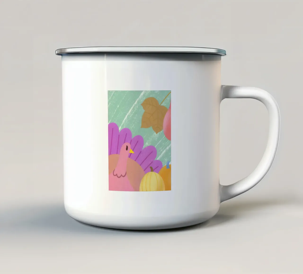 Tacchino e zucca per il Ringraziamento tazza in smalto da LOYAL SHOP