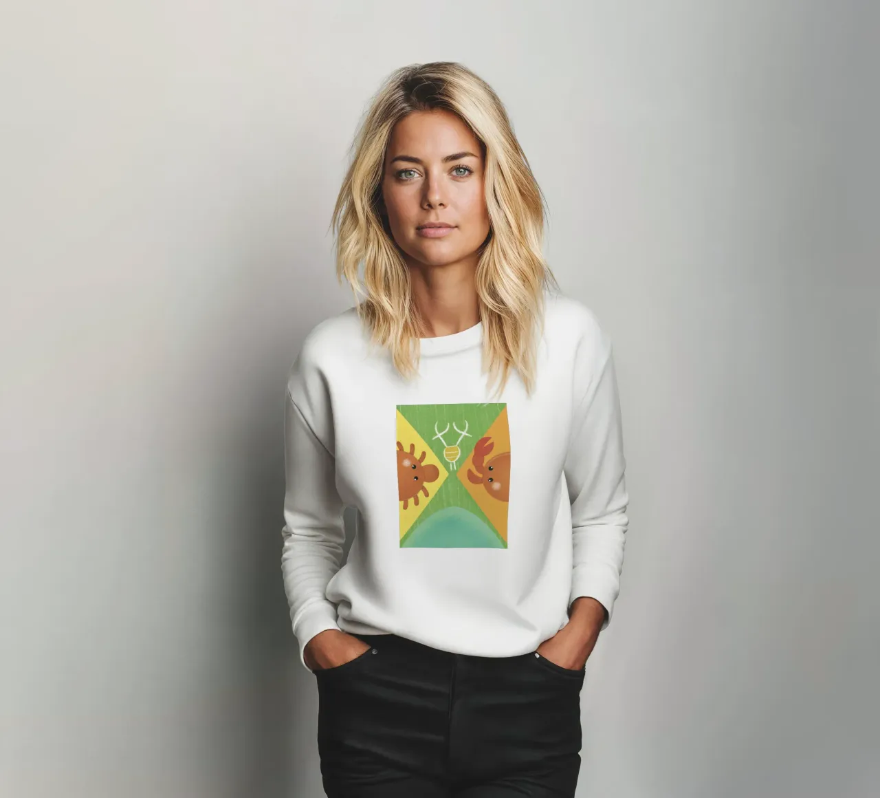 Due granchi con espressioni diverse felpa da LOYAL SHOP