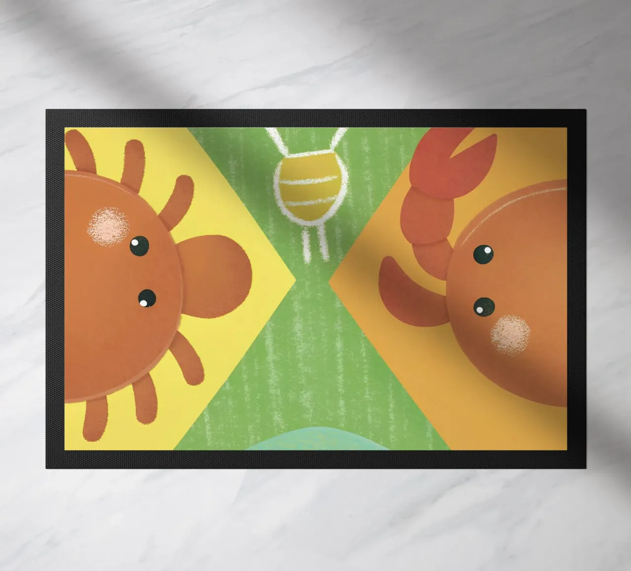 Two Crabs with Different Expressions doormat by LOYAL SHOP