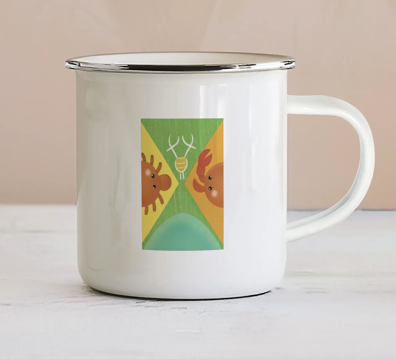 Due granchi con espressioni diverse tazza in smalto da LOYAL SHOP