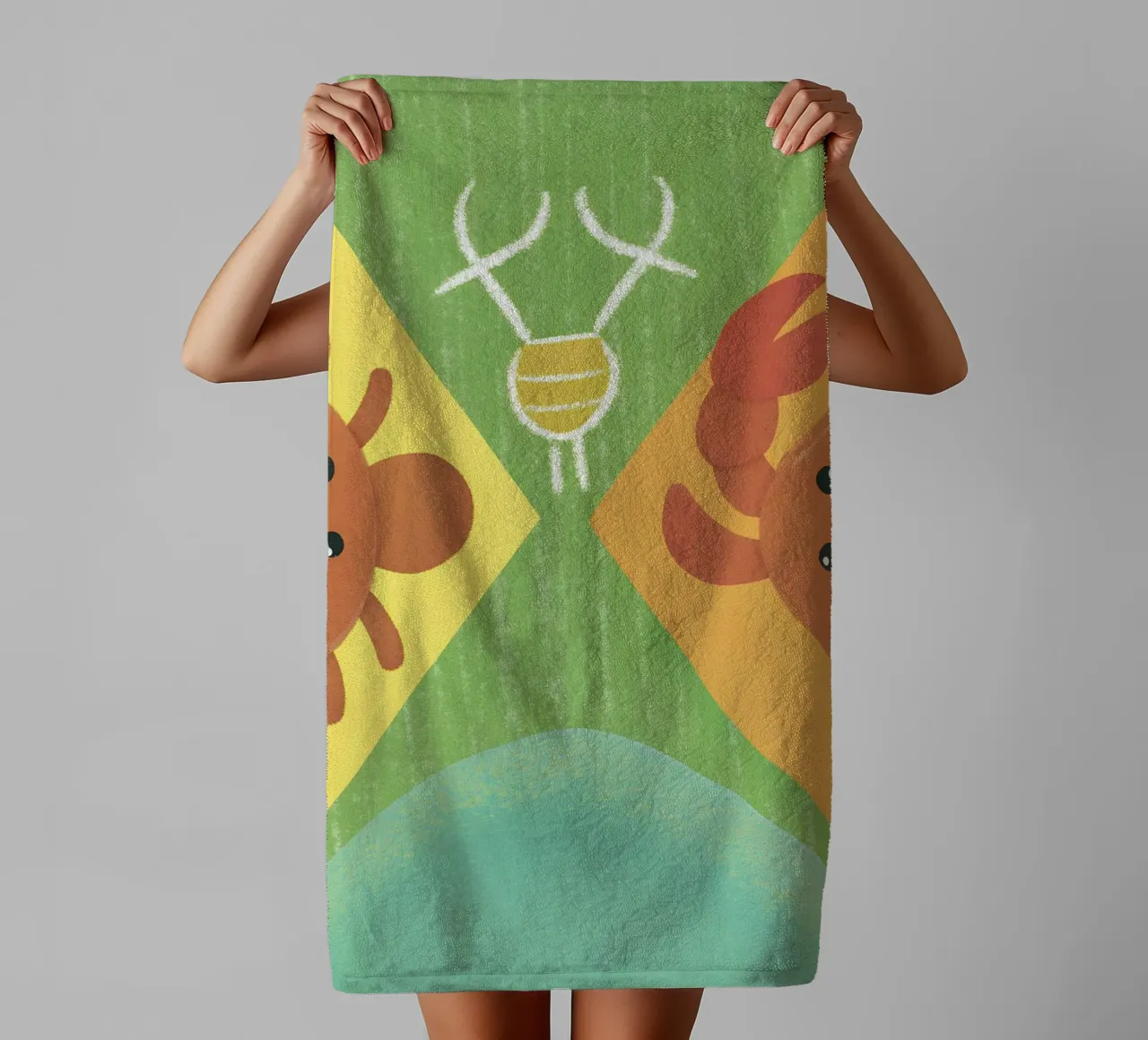 Two Crabs with Different Expressions towel by LOYAL SHOP