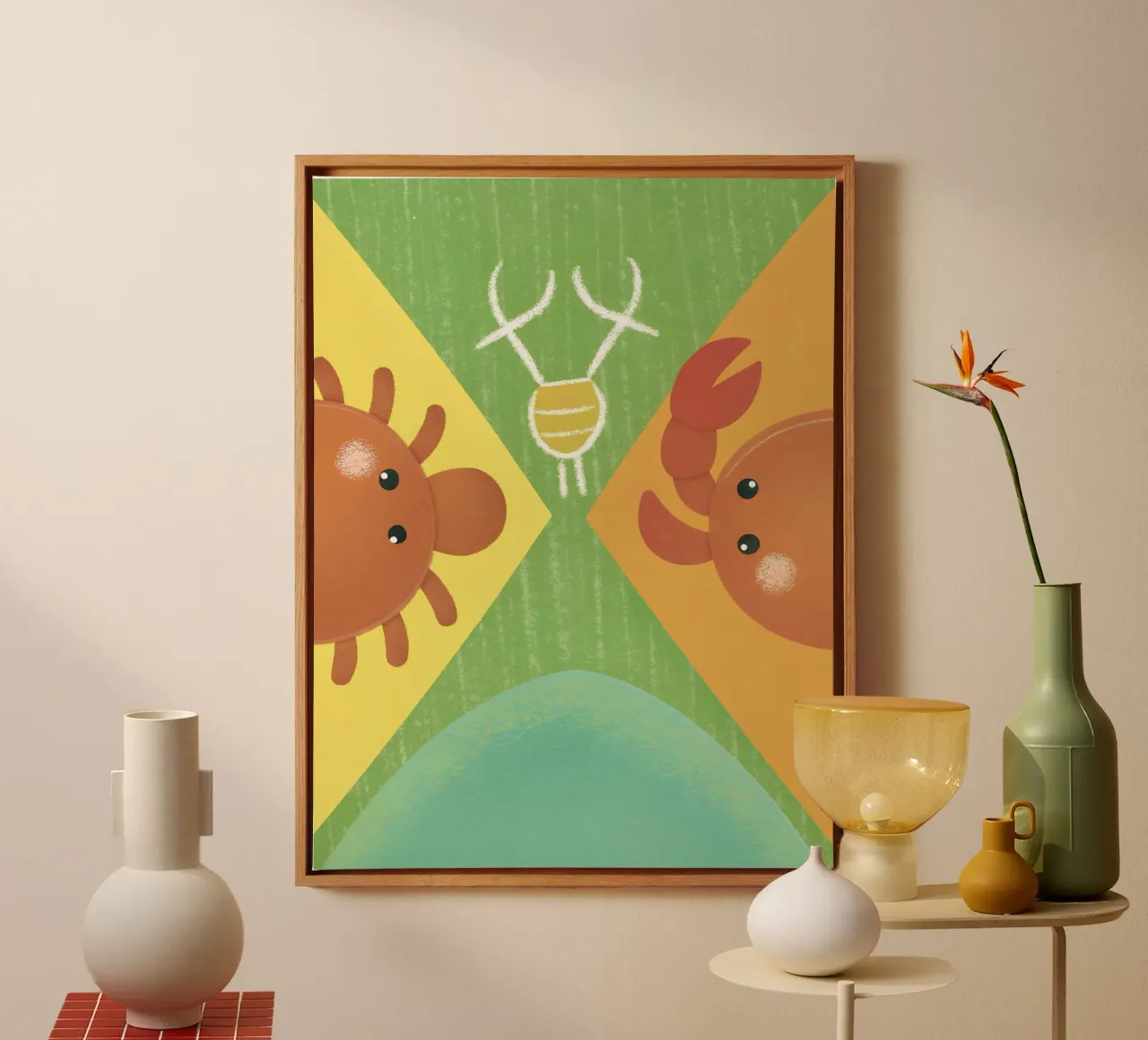 Two Crabs with Different Expressions canvas by LOYAL SHOP