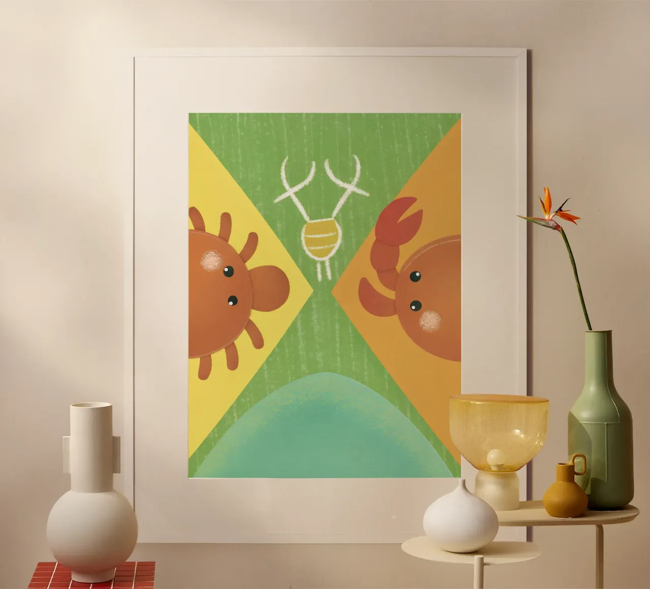 Two Crabs with Different Expressions hahnemühle by LOYAL SHOP