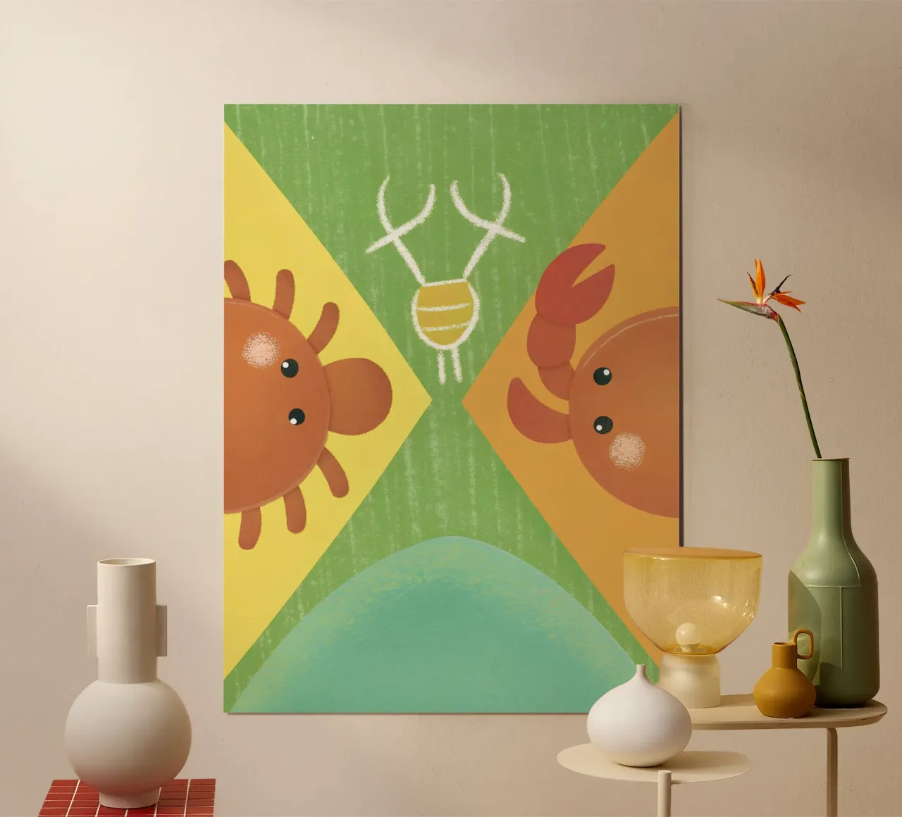 Two Crabs with Different Expressions hahnemühle by LOYAL SHOP