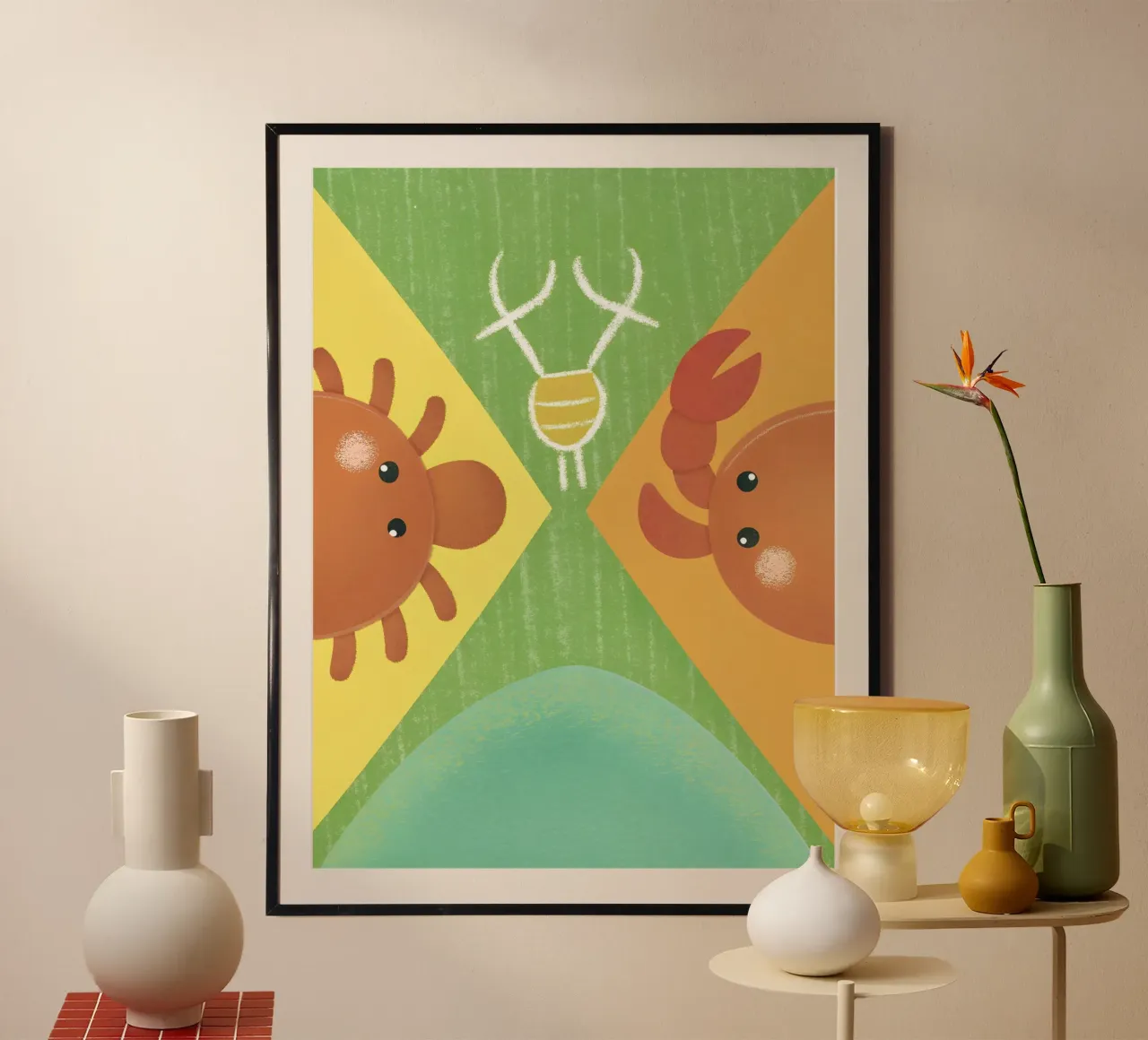 Two Crabs with Different Expressions hahnemühle by LOYAL SHOP