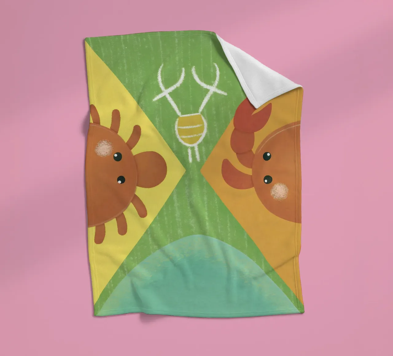 Two Crabs with Different Expressions fleece blanket by LOYAL SHOP