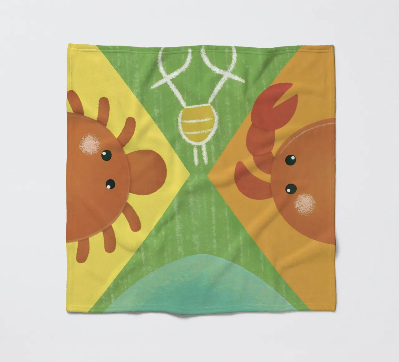 Two Crabs with Different Expressions fleece blanket by LOYAL SHOP