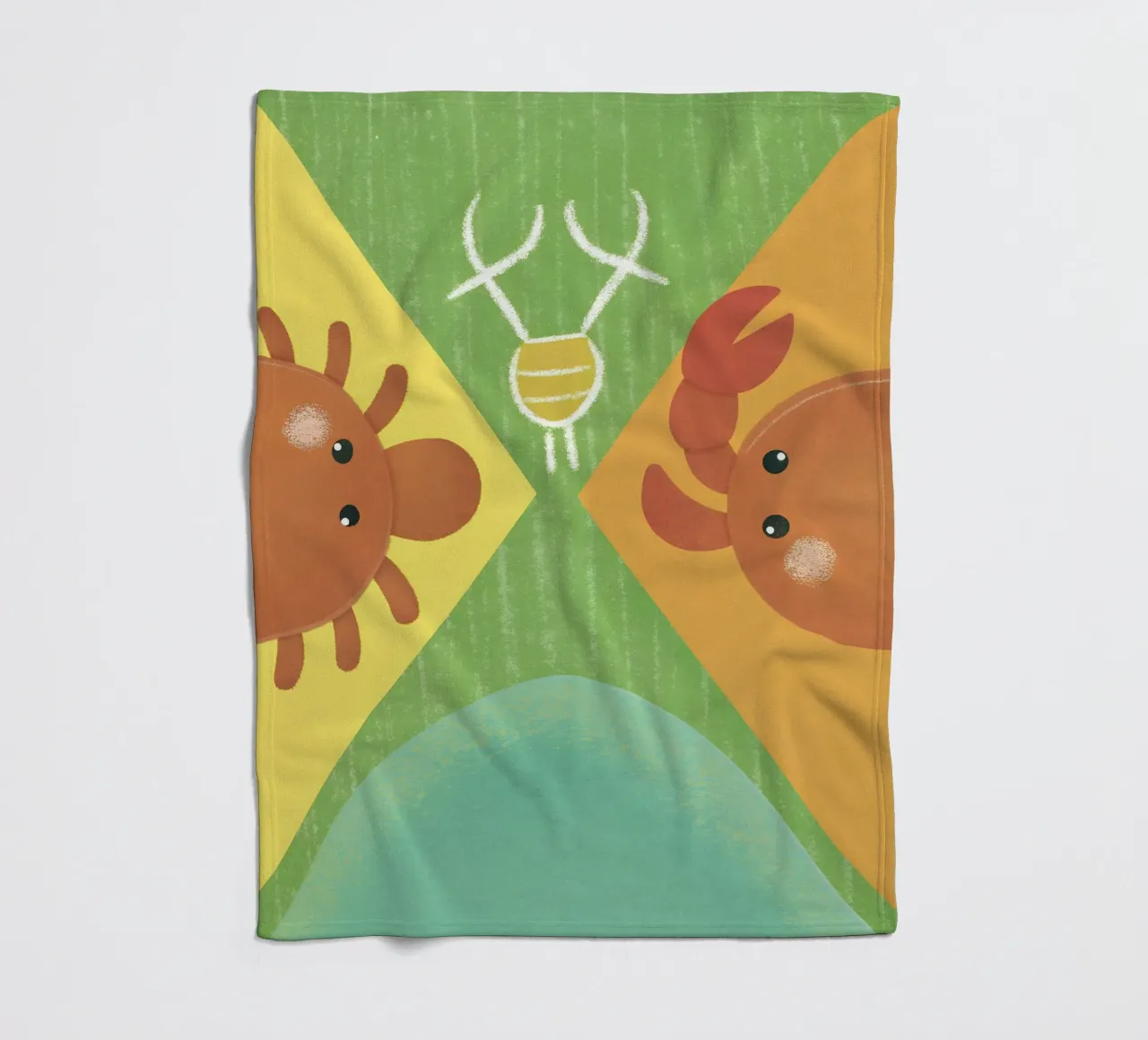 Two Crabs with Different Expressions fleece blanket by LOYAL SHOP
