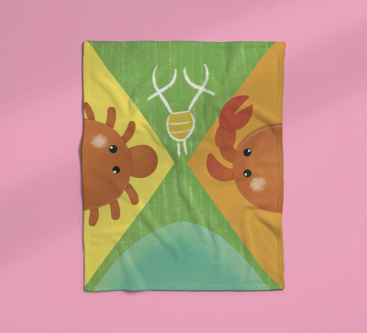 Two Crabs with Different Expressions fleece blanket by LOYAL SHOP