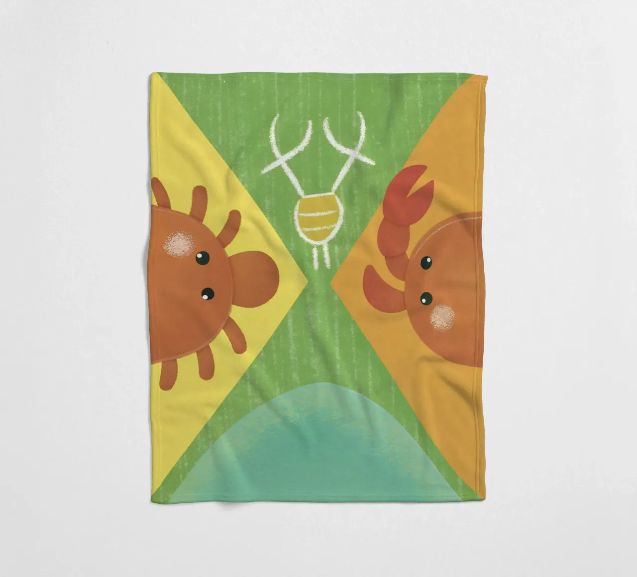 Two Crabs with Different Expressions fleece blanket by LOYAL SHOP