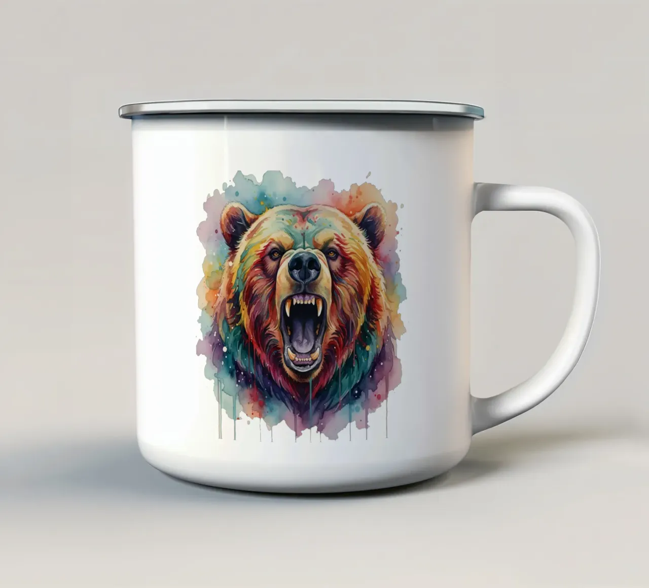 Orso in acquerello tazza in smalto da Wild Life studio