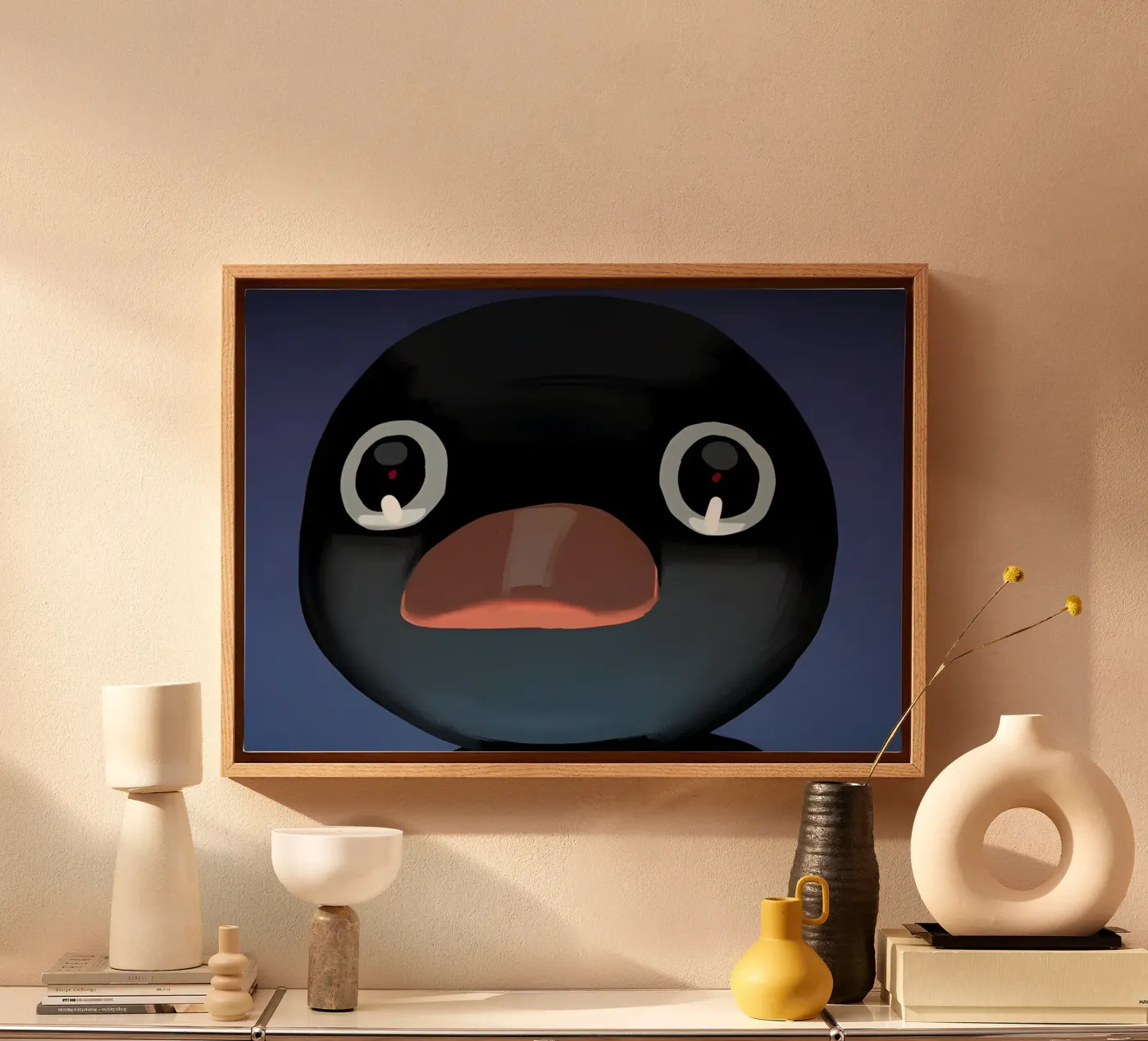 Pengu face meme tela da Funny Frame Factory
