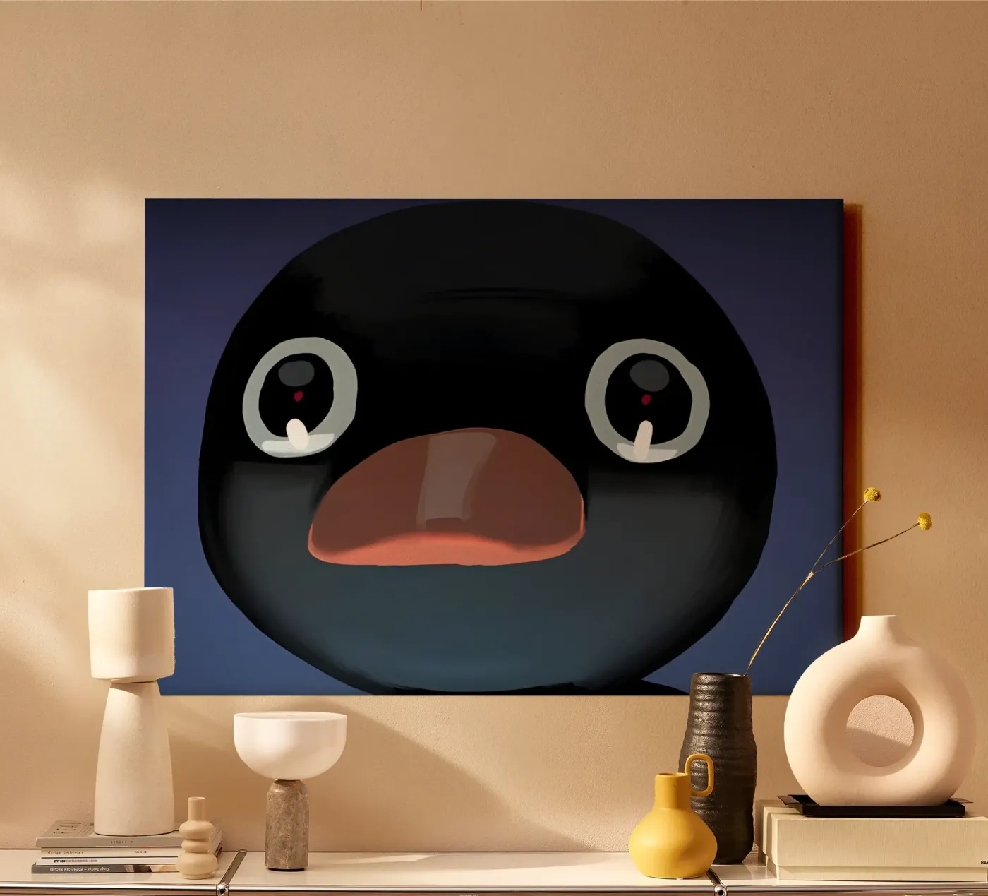 Pengu face meme tela da Funny Frame Factory