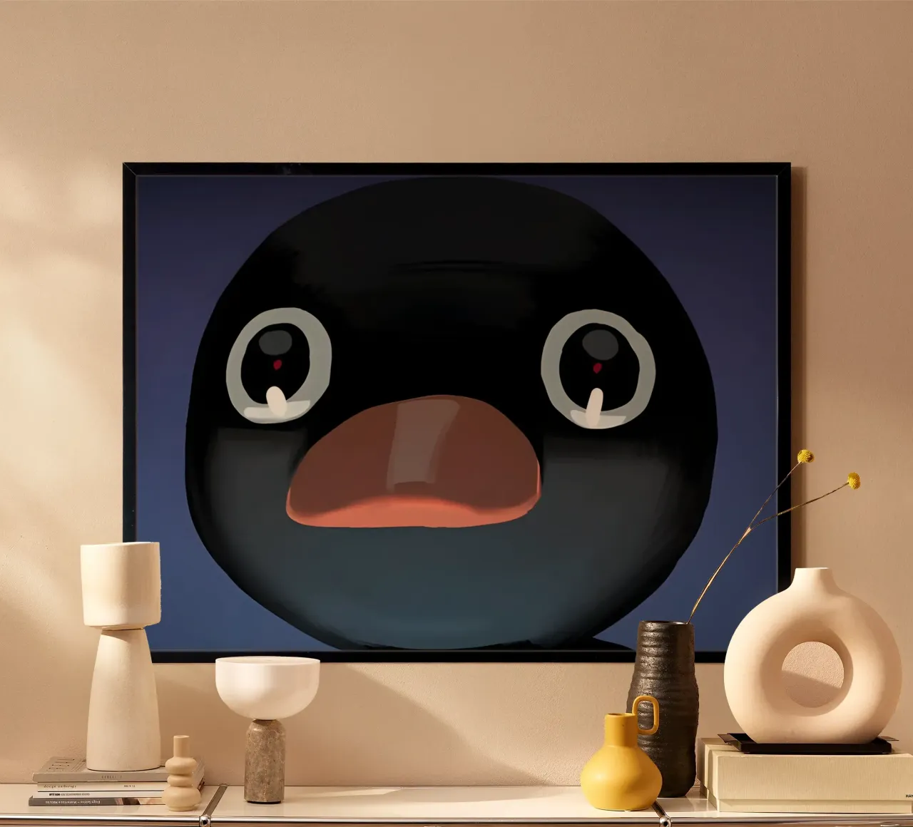Pengu face meme poster da Funny Frame Factory