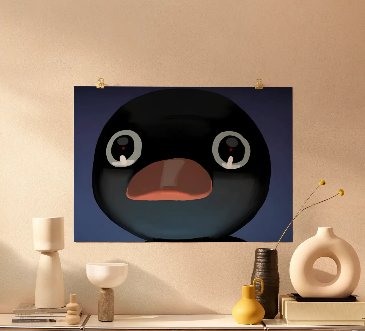 Pengu face meme poster da Funny Frame Factory