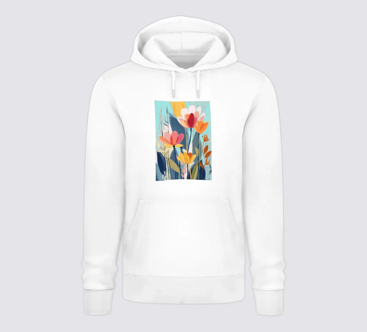 Color Flow – Abstract Botanical Art Print felpa con cappuccio da Amelie Rose