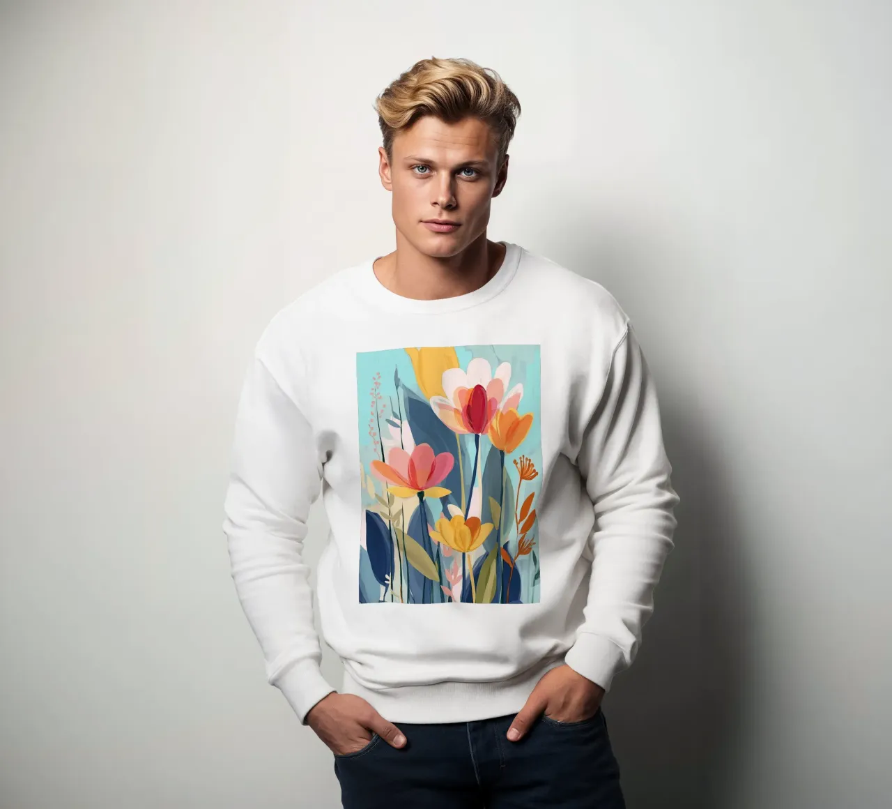 Color Flow – Abstract Botanical Art Print felpa da Amelie Rose