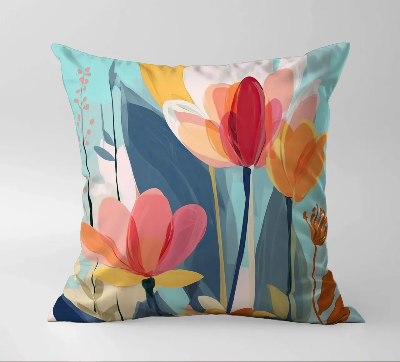 Color Flow – Abstract Botanical Art Print cuscino da Amelie Rose