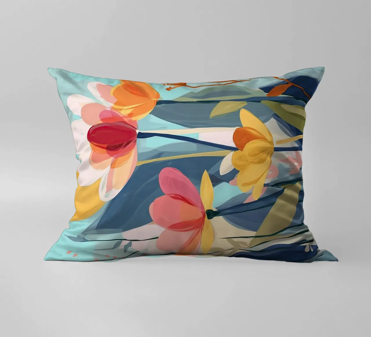 Color Flow – Abstract Botanical Art Print cuscino da Amelie Rose