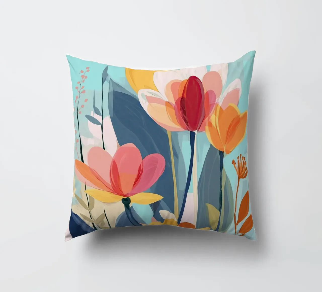 Color Flow – Abstract Botanical Art Print cuscino da Amelie Rose