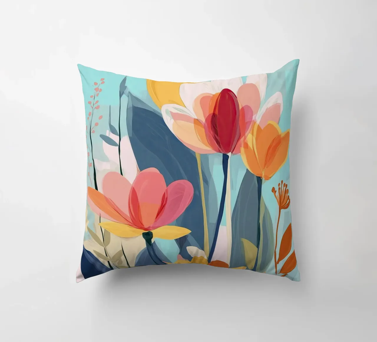 Color Flow – Abstract Botanical Art Print cuscino da Amelie Rose