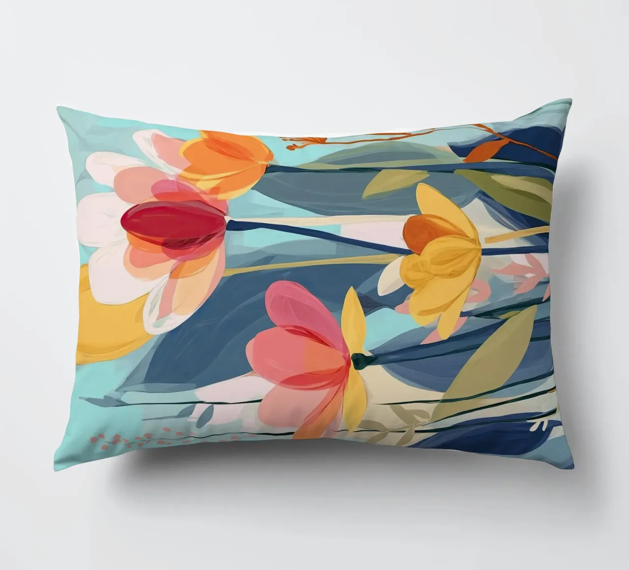 Color Flow – Abstract Botanical Art Print cuscino da Amelie Rose