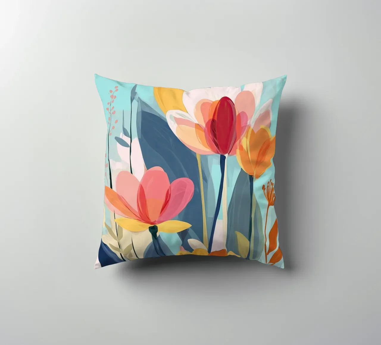 Color Flow – Abstract Botanical Art Print cuscino da Amelie Rose