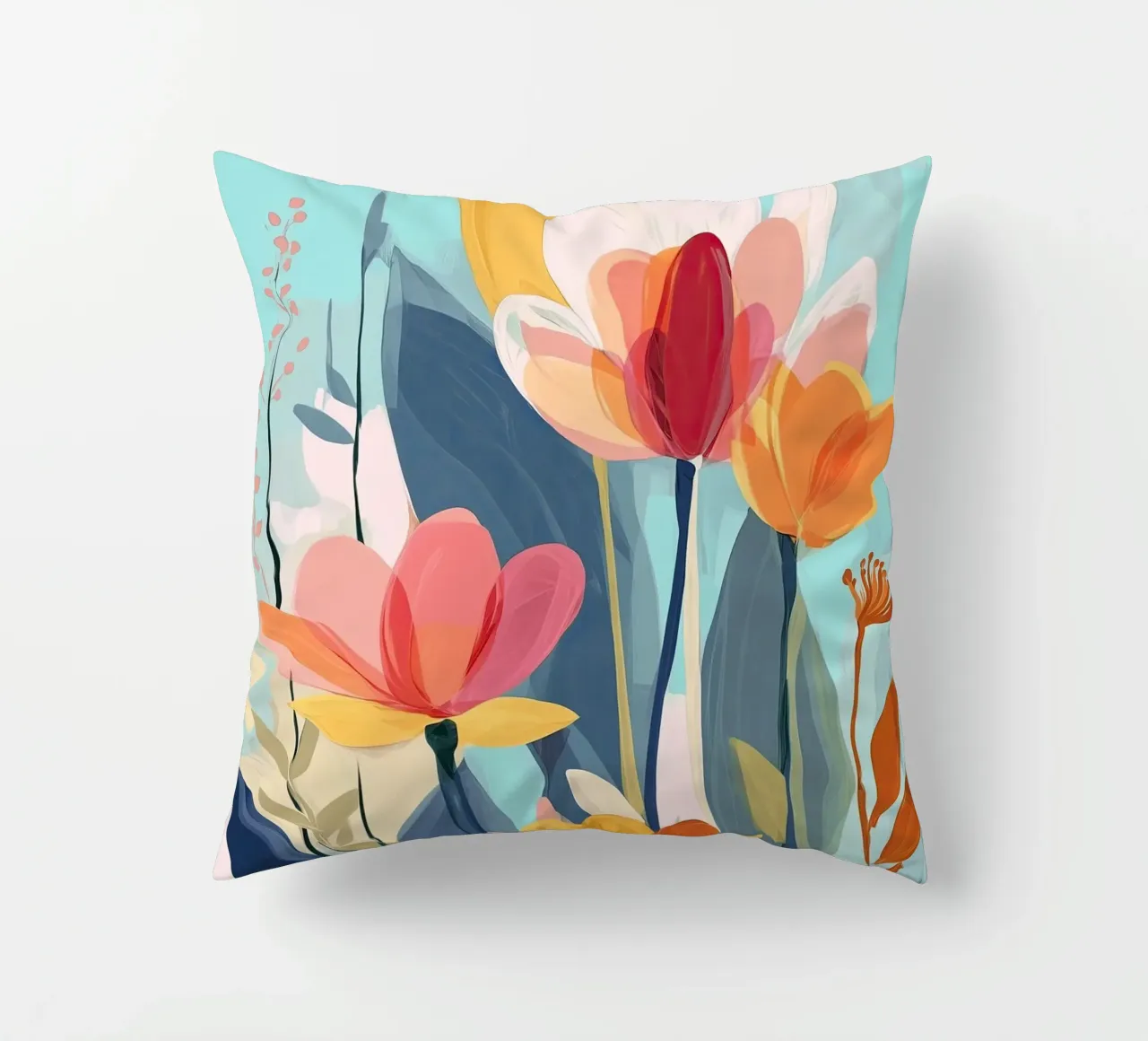 Color Flow – Abstract Botanical Art Print cuscino da Amelie Rose