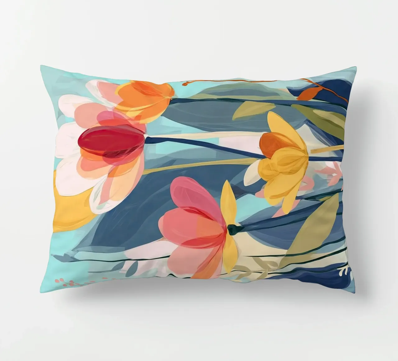 Color Flow – Abstract Botanical Art Print cuscino da Amelie Rose