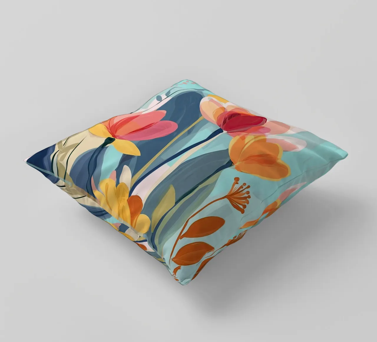 Color Flow – Abstract Botanical Art Print cuscino da Amelie Rose