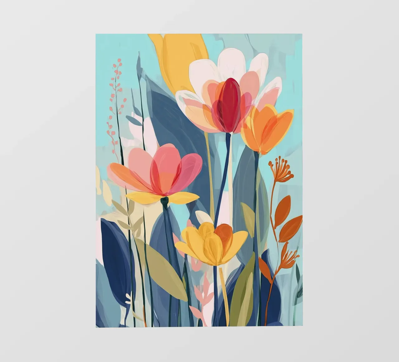 Color Flow – Abstract Botanical Art Print pellicola backlit da Amelie Rose