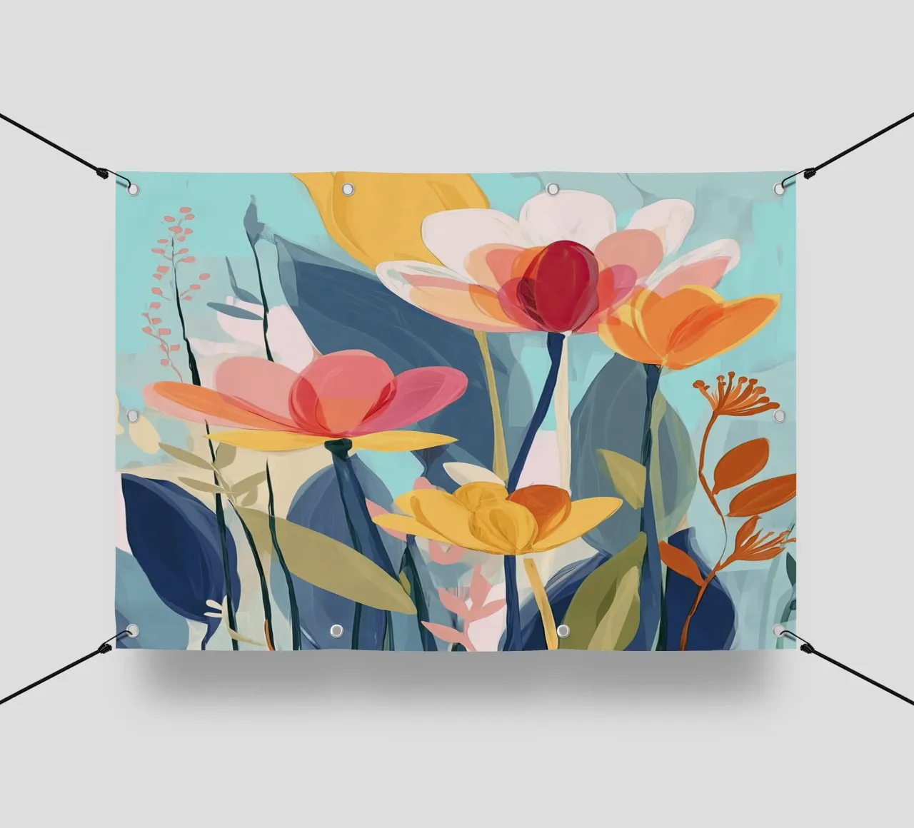Color Flow – Abstract Botanical Art Print telo in pvc da Amelie Rose