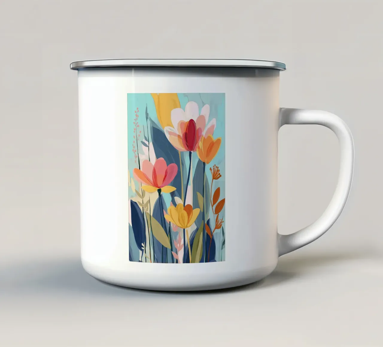 Color Flow – Abstract Botanical Art Print tazza in smalto da Amelie Rose