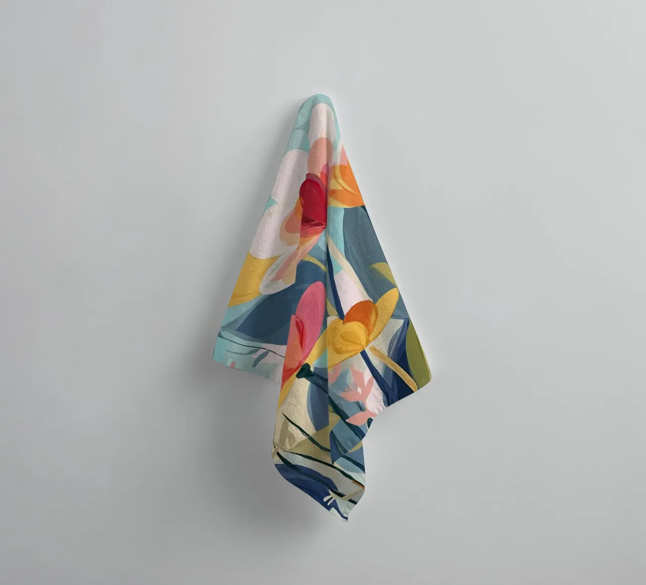 Color Flow – Abstract Botanical Art Print asciugamano da bagno da Amelie Rose