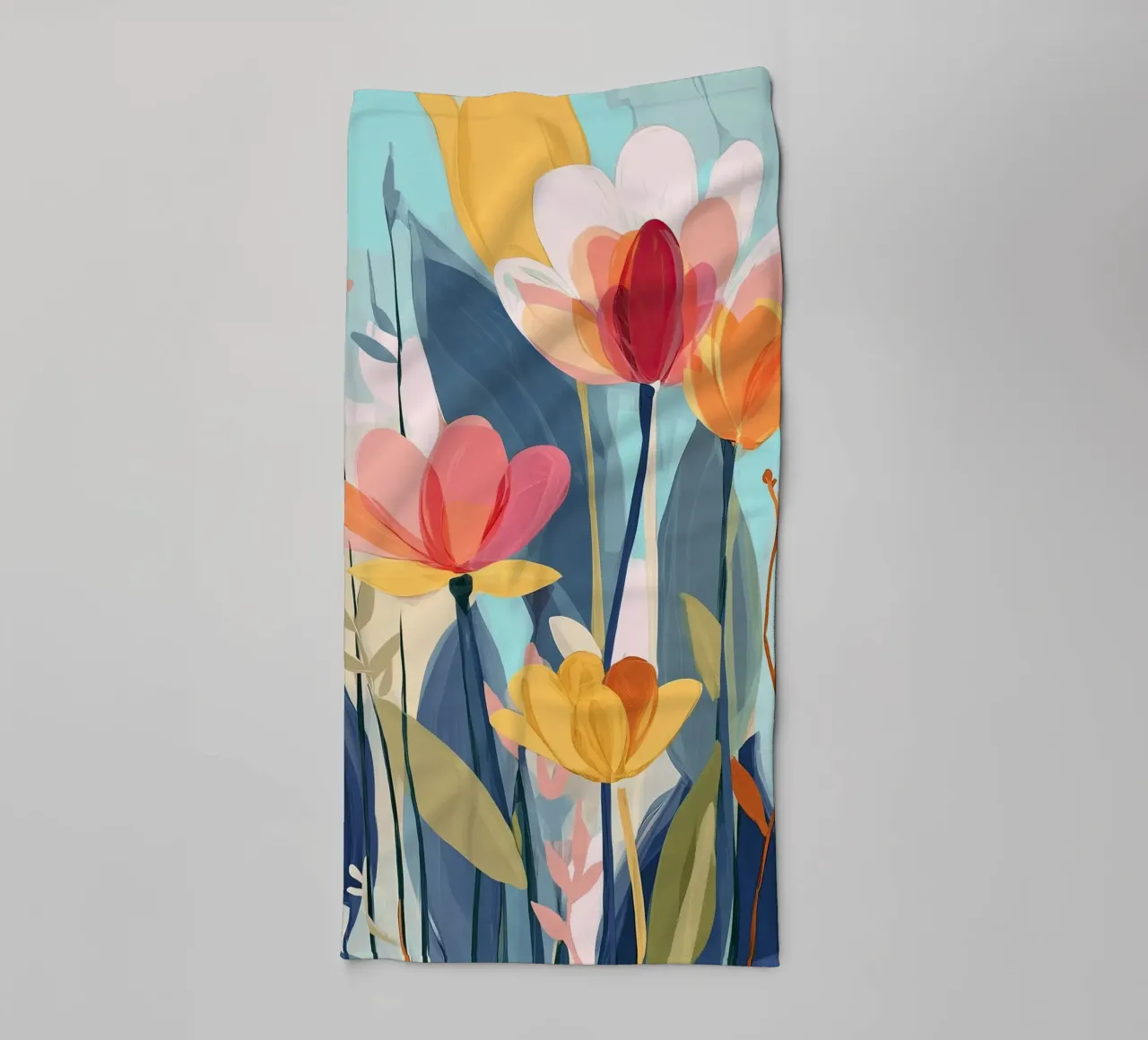 Color Flow – Abstract Botanical Art Print asciugamano da bagno da Amelie Rose