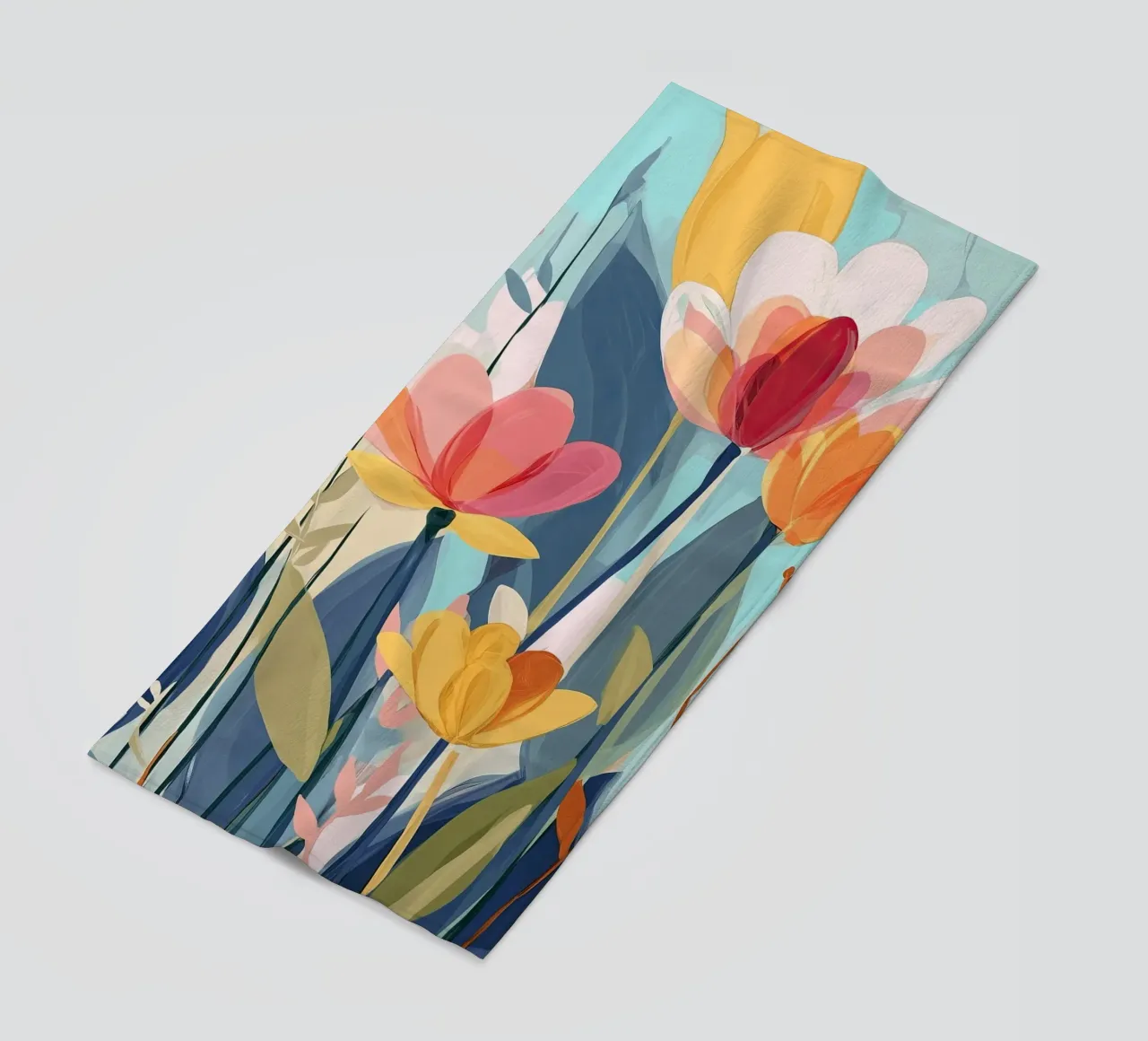 Color Flow – Abstract Botanical Art Print telo mare da Amelie Rose