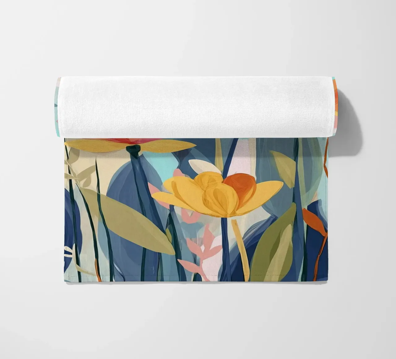 Color Flow – Abstract Botanical Art Print telo mare da Amelie Rose