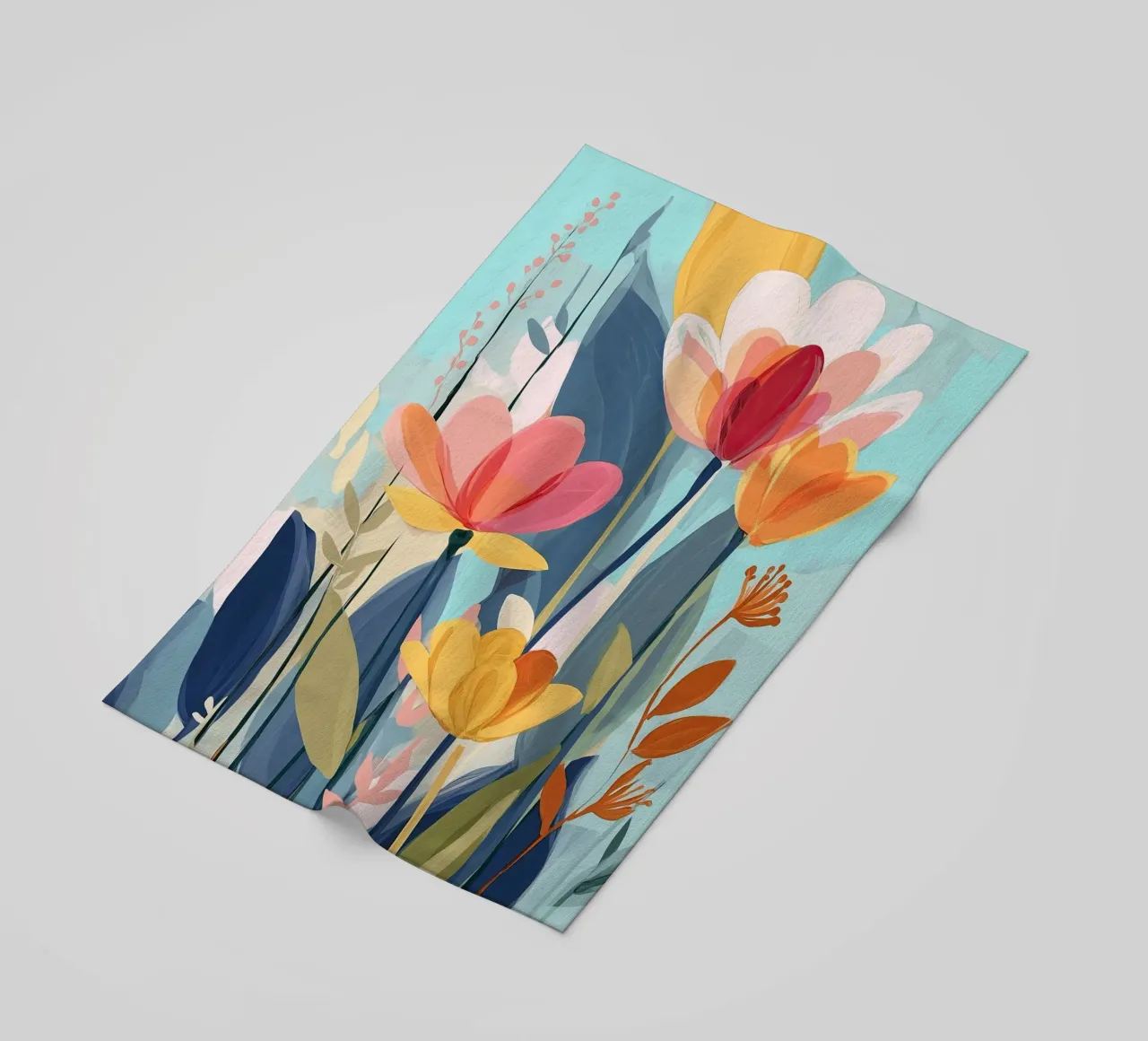 Color Flow – Abstract Botanical Art Print telo mare da Amelie Rose