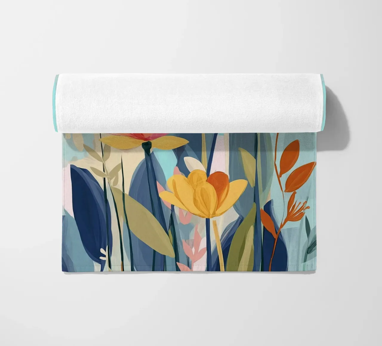 Color Flow – Abstract Botanical Art Print telo mare da Amelie Rose