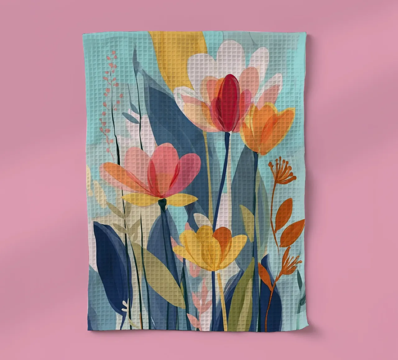 Color Flow – Abstract Botanical Art Print canovaccio da cucina da Amelie Rose