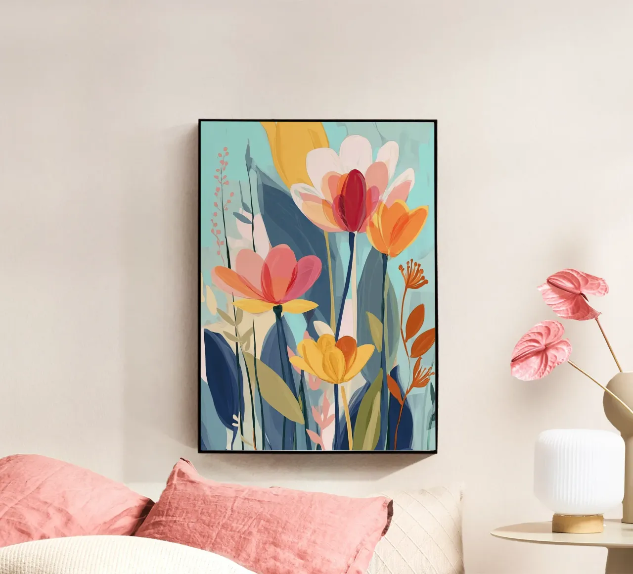 Color Flow – Abstract Botanical Art Print plexiglass da Amelie Rose