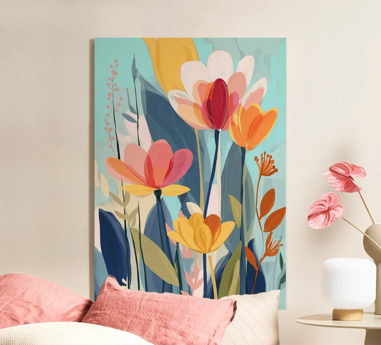 Color Flow – Abstract Botanical Art Print plexiglass da Amelie Rose