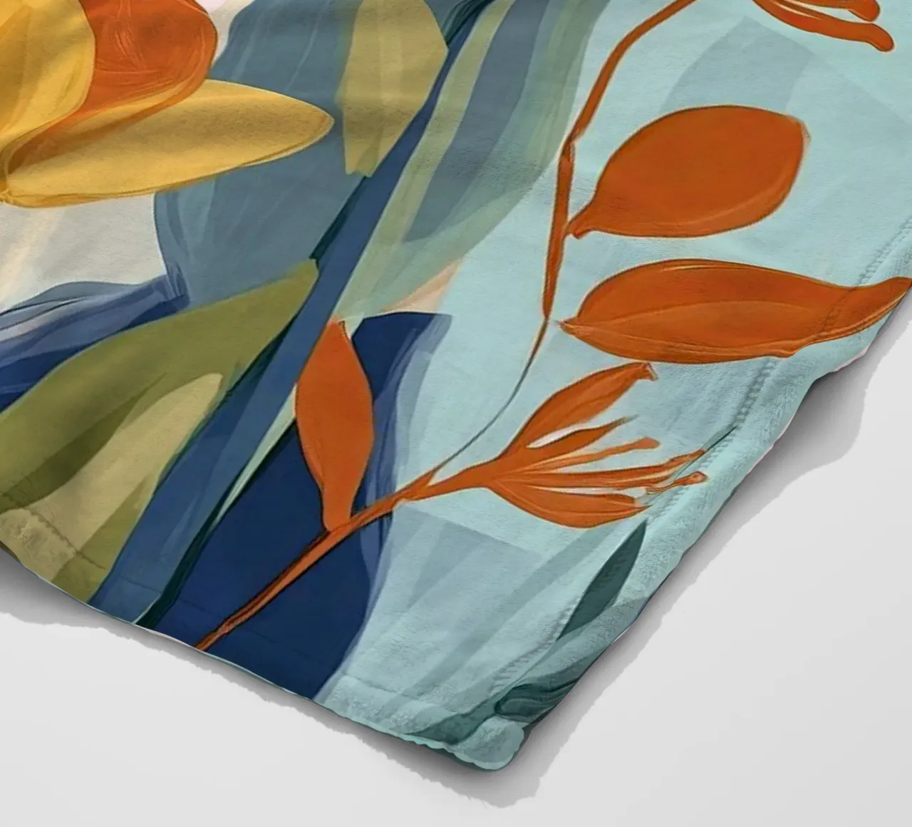 Color Flow – Abstract Botanical Art Print coperta in pile da Amelie Rose