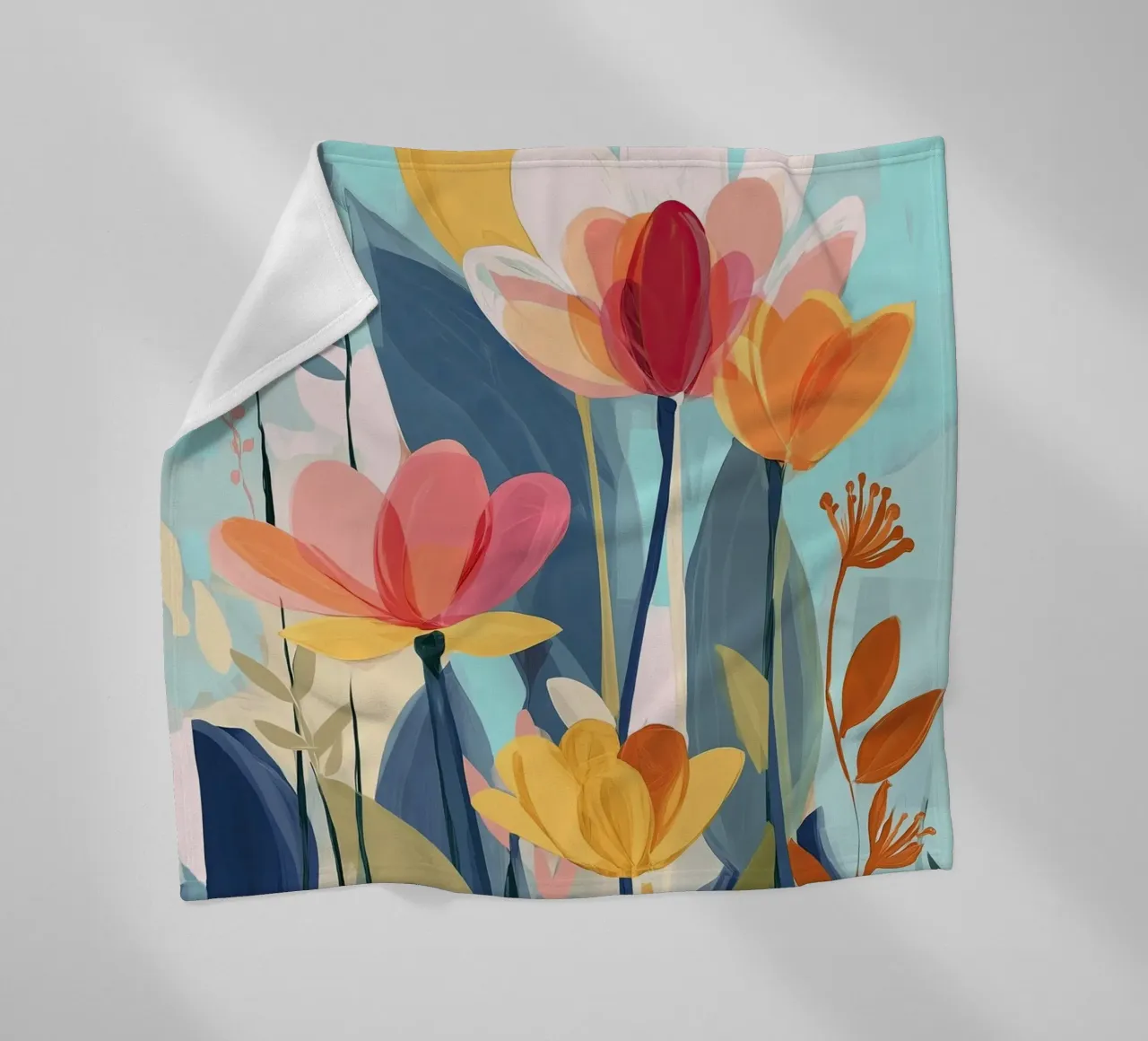 Color Flow – Abstract Botanical Art Print coperta in pile da Amelie Rose