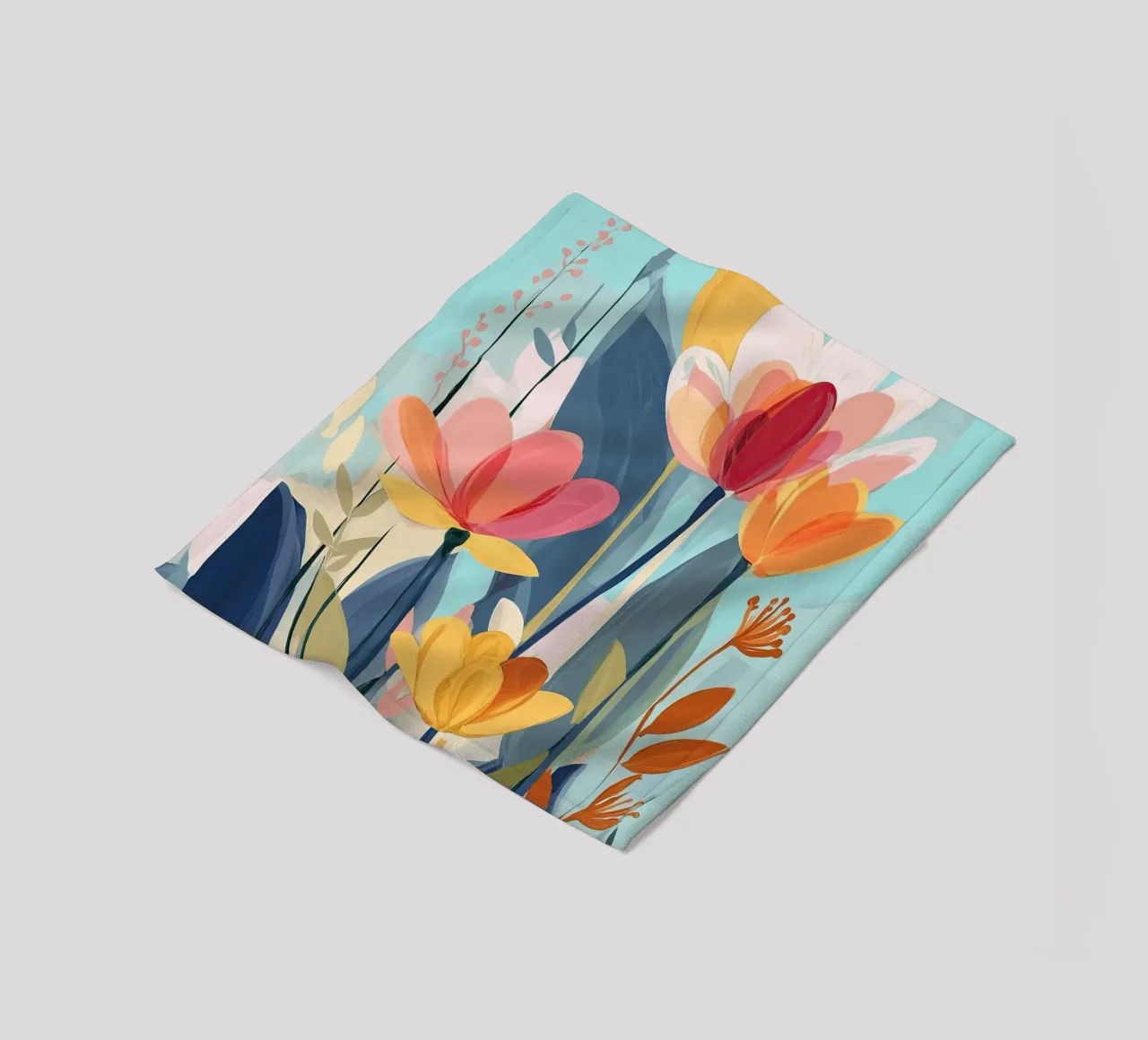 Color Flow – Abstract Botanical Art Print coperta in pile da Amelie Rose