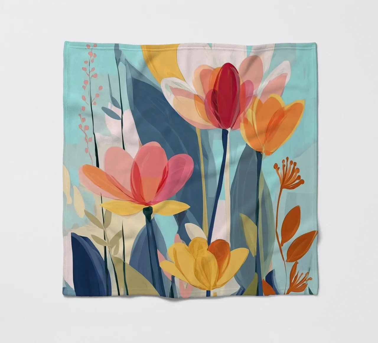 Color Flow – Abstract Botanical Art Print coperta in pile da Amelie Rose