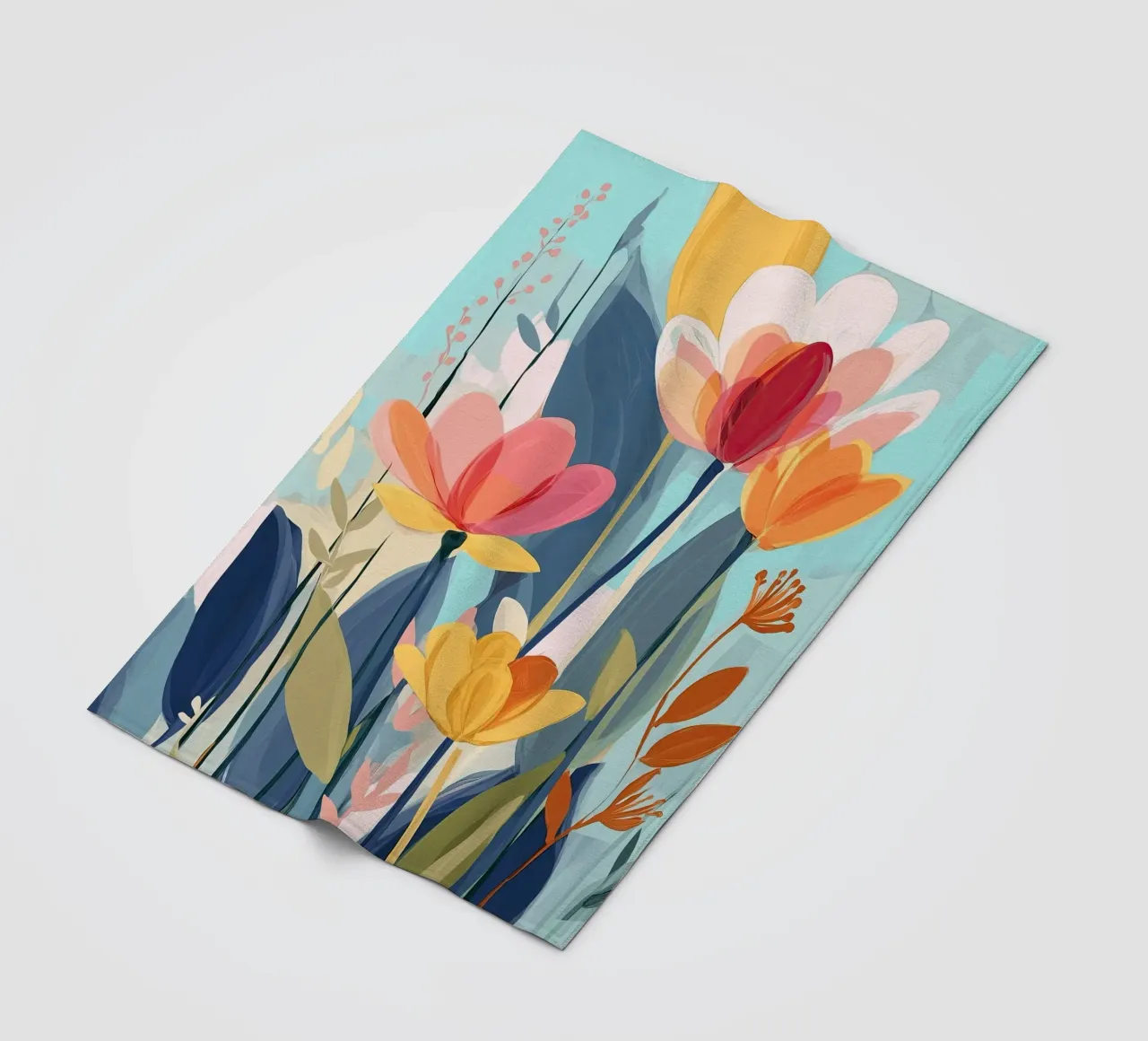 Color Flow – Abstract Botanical Art Print coperta in pile da Amelie Rose