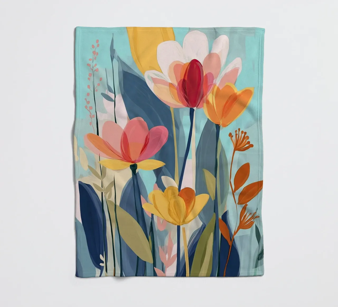 Color Flow – Abstract Botanical Art Print coperta in pile da Amelie Rose