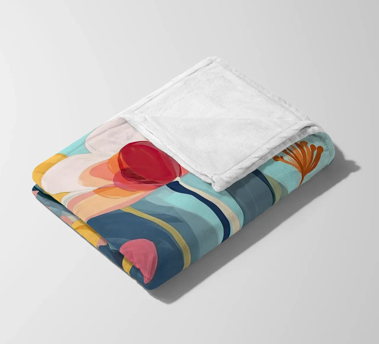 Color Flow – Abstract Botanical Art Print coperta in pile da Amelie Rose