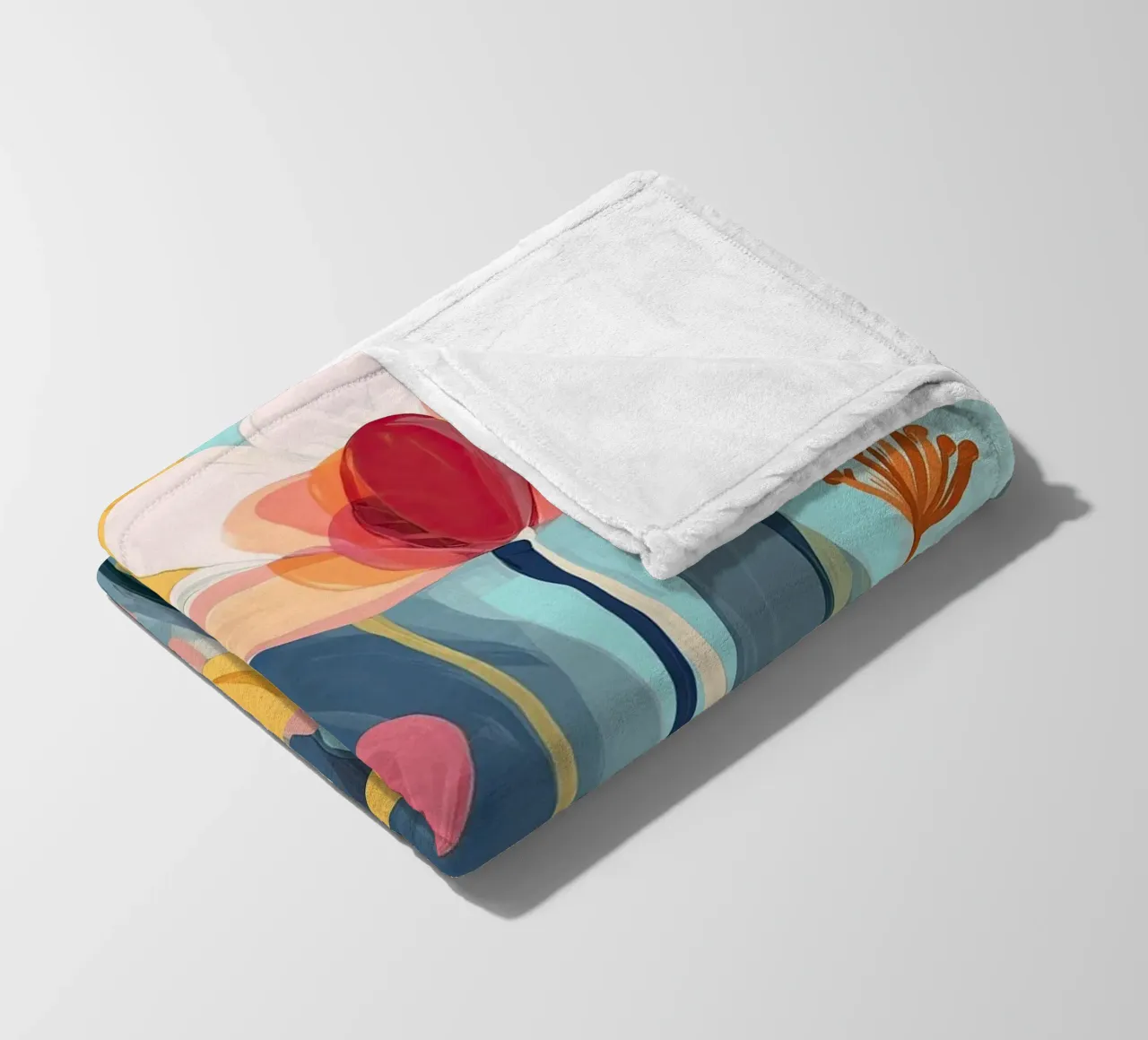 Color Flow – Abstract Botanical Art Print coperta in pile da Amelie Rose
